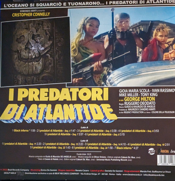Guido And Maurizio De Angelis : I Predatori Di Atlantide (Original Motion Picture Soundtrack) (LP, Ltd, Blu)