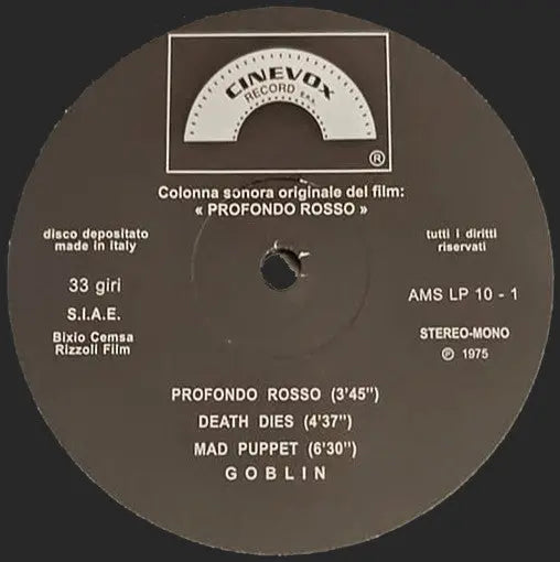 Goblin : Profondo Rosso (LP, Album, Ltd, RE, Gat)