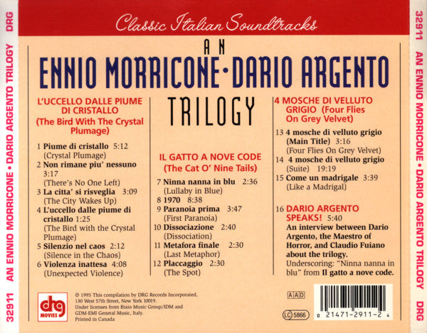 Ennio Morricone : An Ennio Morricone • Dario Argento Trilogy (CD, Comp)