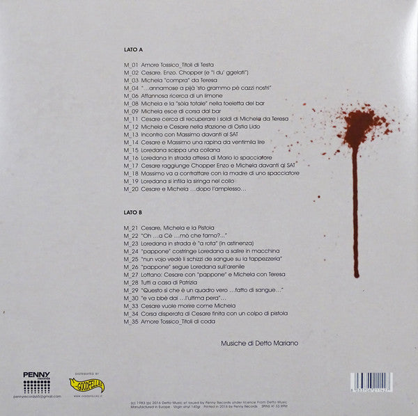 Detto Mariano : Amore Tossico - Colonna Sonora Originale (LP, Album, 140 + CD, Album)