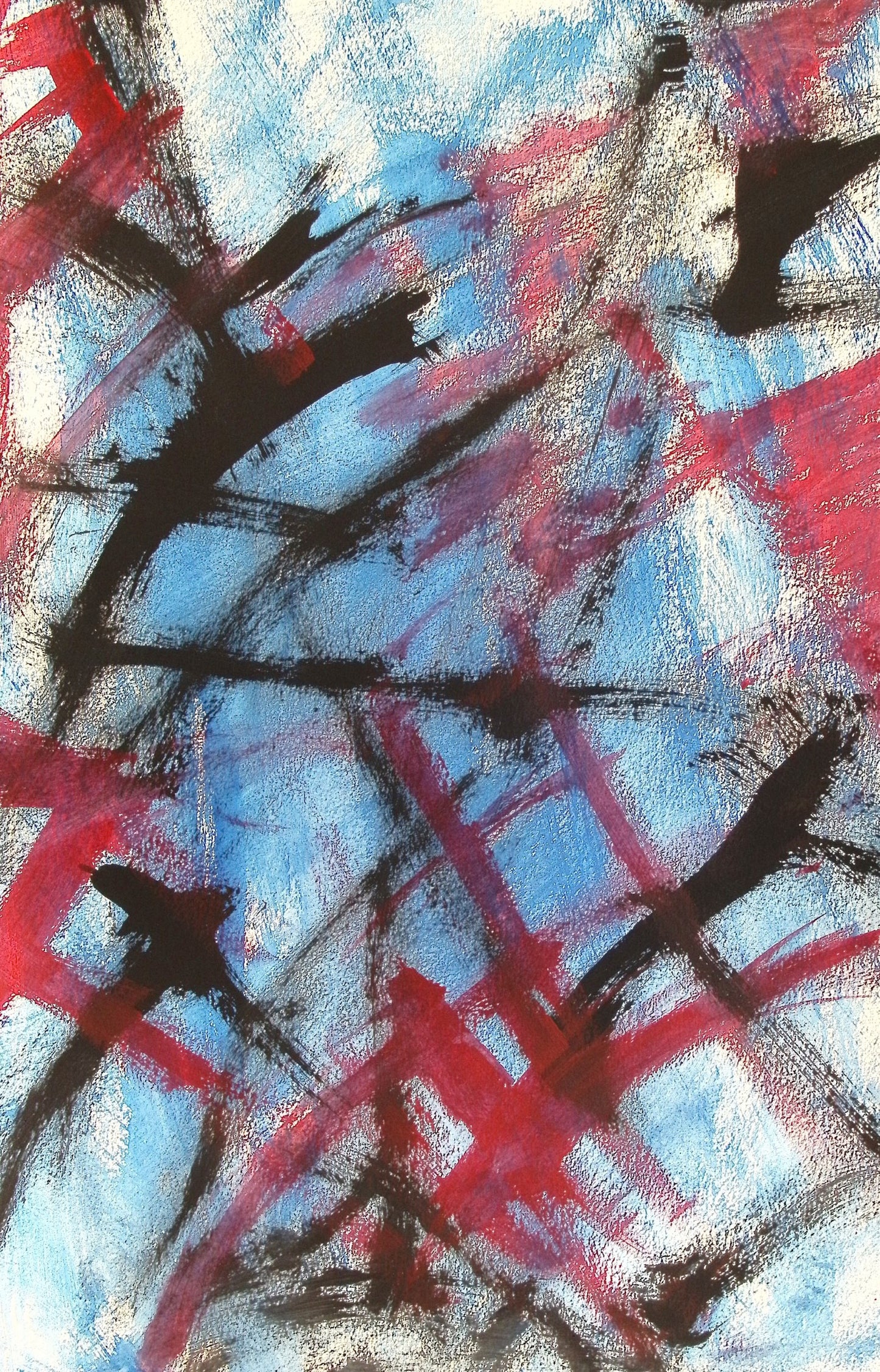 RedBlue Abstract Art Print on Canvas 12x18 by Joe Wallace