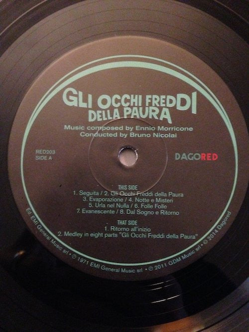 Ennio Morricone : Gli Occhi Freddi Della Paura (Original Motion Picture Soundtrack) (LP, Album, Ltd, RE)