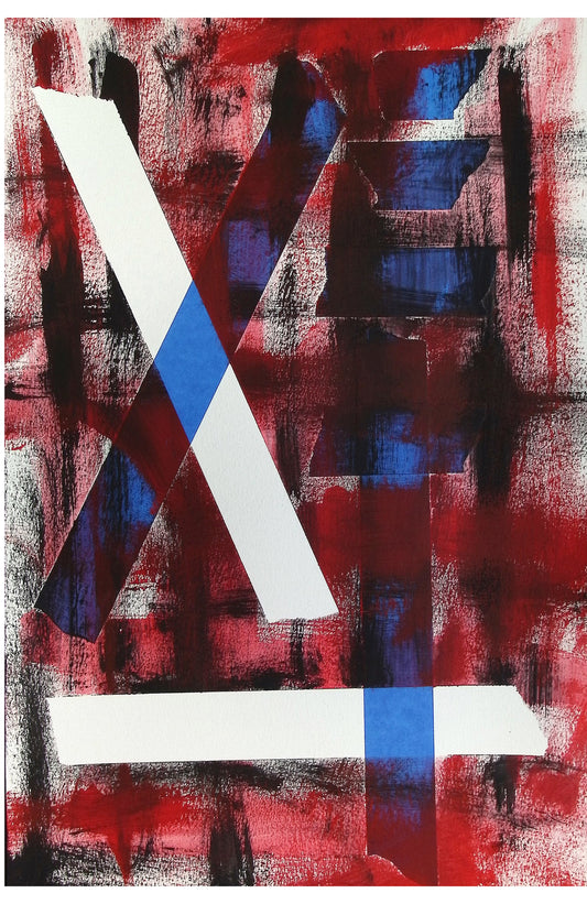 Astrid Telegram 12x18 Stretched Canvas Abstract Art Print by Joe Wallace